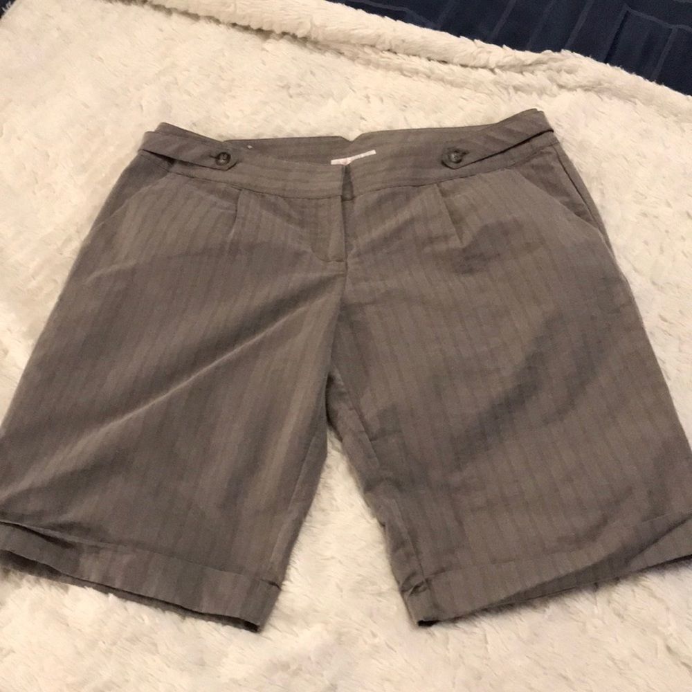 Cute gray striped Bermuda shorts
